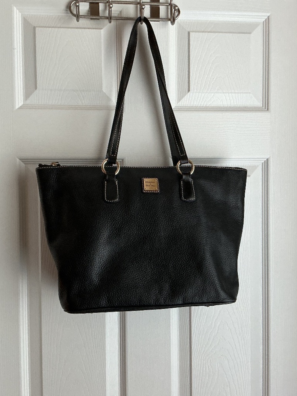 Downey and Bourke black leather tote